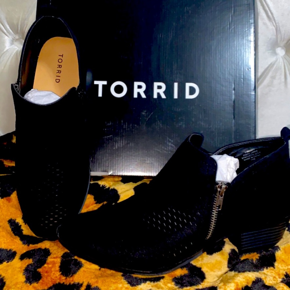 Black booties wide size 11